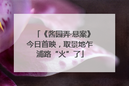 《酱园弄·悬案》今日首映，取景地乍浦路“火”了