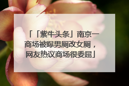 「紫牛头条」南京一商场被曝男厕改女厕，网友热议商场很委屈