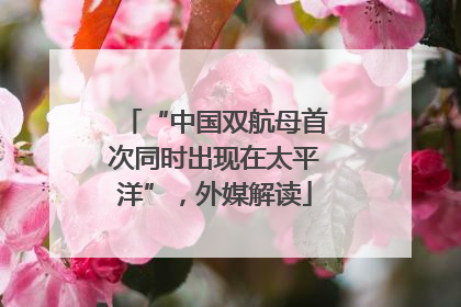 “中国双航母首次同时出现在太平洋”，外媒解读