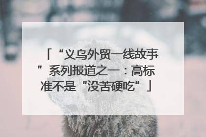 “义乌外贸一线故事”系列报道之一：高标准不是“没苦硬吃”