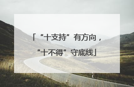 “十支持”有方向，“十不得”守底线