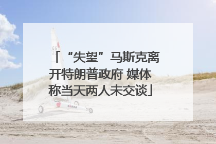 “失望”马斯克离开特朗普政府 媒体称当天两人未交谈