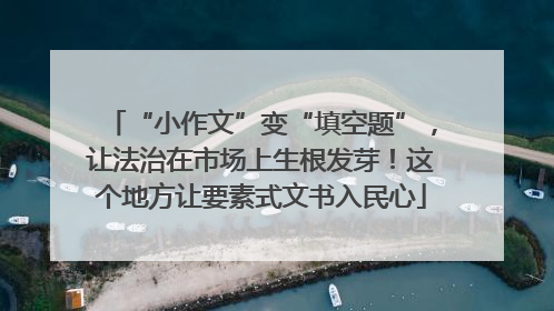 “小作文”变“填空题”，让法治在市场上生根发芽！这个地方让要素式文书入民心
