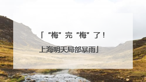 “梅”完“梅”了！上海明天局部暴雨