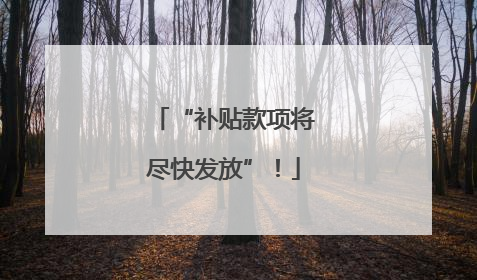 “补贴款项将尽快发放”！