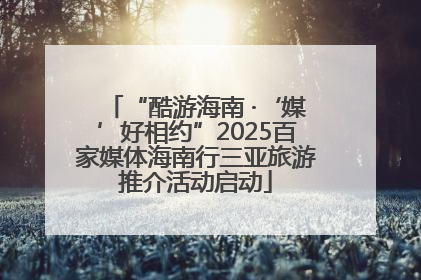 “酷游海南 ·‘媒’好相约”2025百家媒体海南行三亚旅游推介活动启动