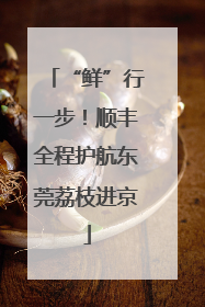 “鲜”行一步！顺丰全程护航东莞荔枝进京