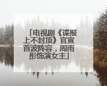 电视剧《谍报上不封顶》官宣首波阵容，周雨彤饰演女主