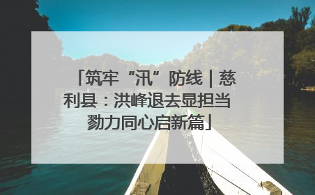 筑牢“汛”防线｜慈利县：洪峰退去显担当 勠力同心启新篇