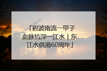 碧波南流一甲子 血脉情深一江水｜东江水供港60周年