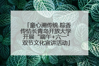 童心溯传统 粽香传情长青岛开放大学开展“端午+六一”双节文化宣讲活动