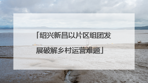 绍兴新昌以片区组团发展破解乡村运营难题