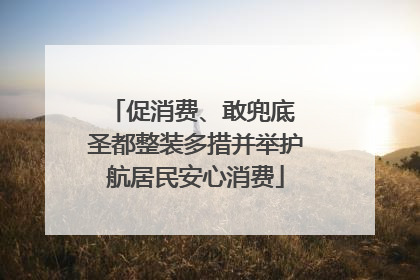 促消费、敢兜底 圣都整装多措并举护航居民安心消费