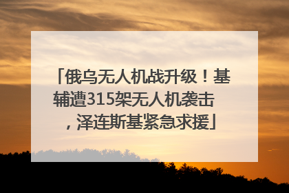 俄乌无人机战升级！基辅遭315架无人机袭击，泽连斯基紧急求援