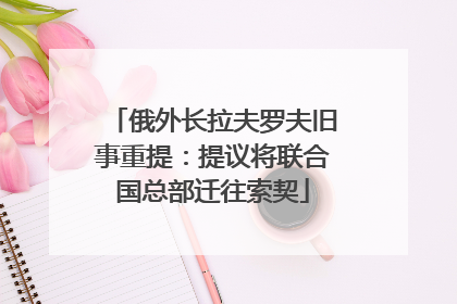 俄外长拉夫罗夫旧事重提：提议将联合国总部迁往索契