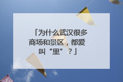 为什么武汉很多商场和景区，都爱叫“里”？