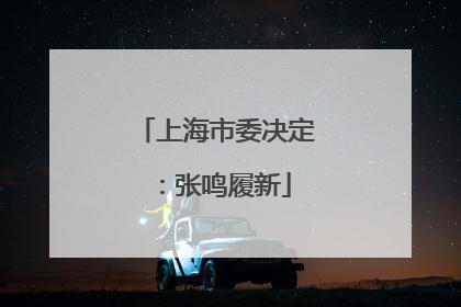 上海市委决定：张鸣履新