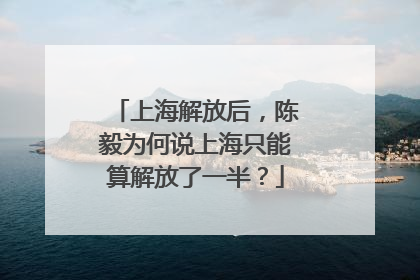 上海解放后，陈毅为何说上海只能算解放了一半？
