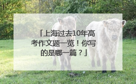 上海过去10年高考作文题一览！你写的是哪一篇？