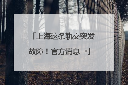 上海这条轨交突发故障！官方消息→