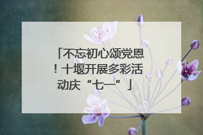 不忘初心颂党恩！十堰开展多彩活动庆“七一”