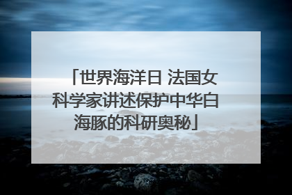 世界海洋日 法国女科学家讲述保护中华白海豚的科研奥秘