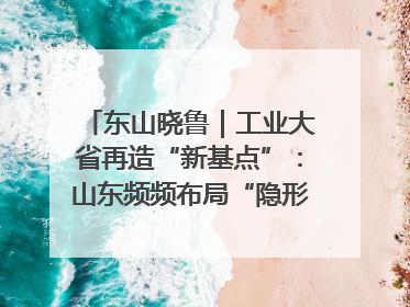 东山晓鲁｜工业大省再造“新基点”：山东频频布局“隐形冠军”背后