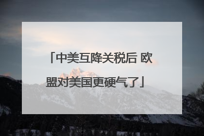 中美互降关税后 欧盟对美国更硬气了