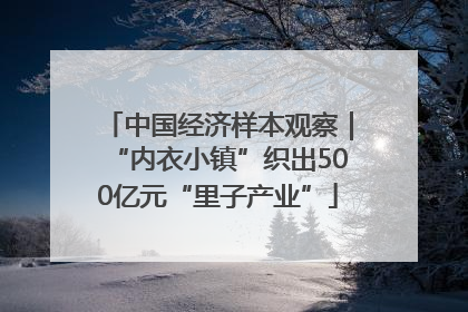 中国经济样本观察｜“内衣小镇”织出500亿元“里子产业”