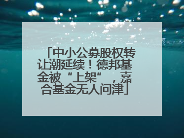 中小公募股权转让潮延续！德邦基金被“上架”，嘉合基金无人问津