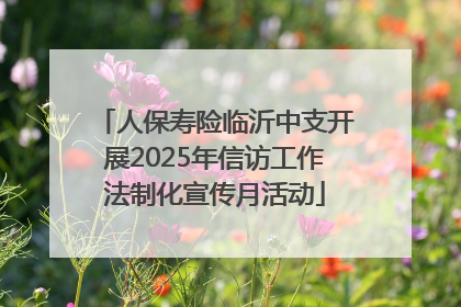 人保寿险临沂中支开展2025年信访工作法制化宣传月活动