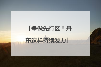 争做先行区！丹东这样持续发力
