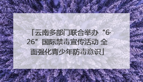 云南多部门联合举办“6·26”国际禁毒宣传活动 全面强化青少年防毒意识