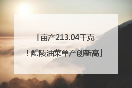 亩产213.04千克！醴陵油菜单产创新高