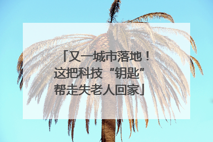 又一城市落地！这把科技“钥匙”帮走失老人回家