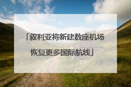叙利亚将新建数座机场 恢复更多国际航线