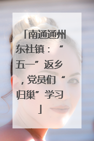 南通通州东社镇：“五一”返乡，党员们“归巢”学习
