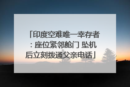 印度空难唯一幸存者：座位紧邻舱门 坠机后立刻拨通父亲电话