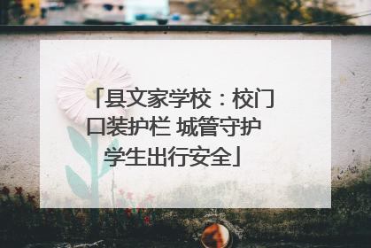 县文家学校：校门口装护栏 城管守护学生出行安全