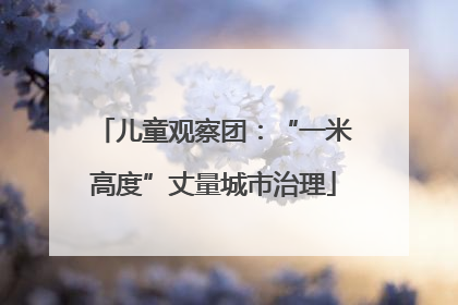 儿童观察团：“一米高度”丈量城市治理