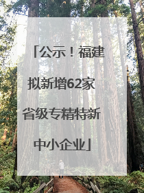 公示！福建拟新增62家省级专精特新中小企业