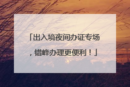出入境夜间办证专场，错峰办理更便利！