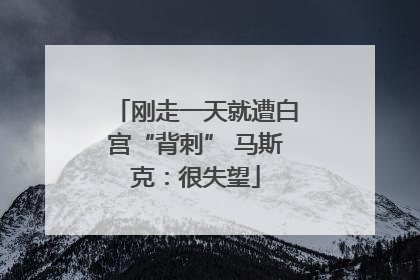 刚走一天就遭白宫“背刺” 马斯克：很失望