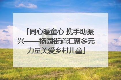 同心暖童心 携手助振兴——杨园街道汇聚多元力量关爱乡村儿童