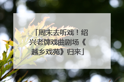 周末去听戏！绍兴老牌戏曲剧场《越乡戏苑》归来