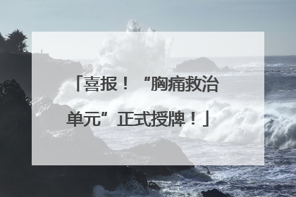 喜报！“胸痛救治单元”正式授牌！