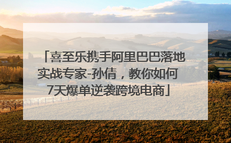 喜至乐携手阿里巴巴落地实战专家-孙倩，教你如何7天爆单逆袭跨境电商