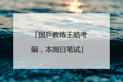 国乒教练王皓考编，本周日笔试