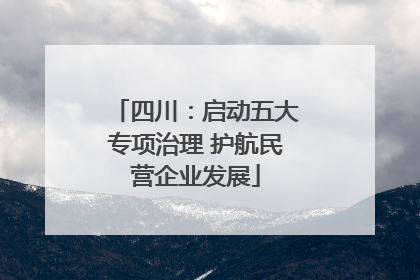 四川：启动五大专项治理 护航民营企业发展