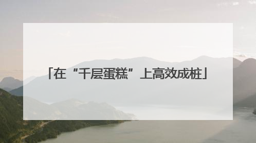 在“千层蛋糕”上高效成桩